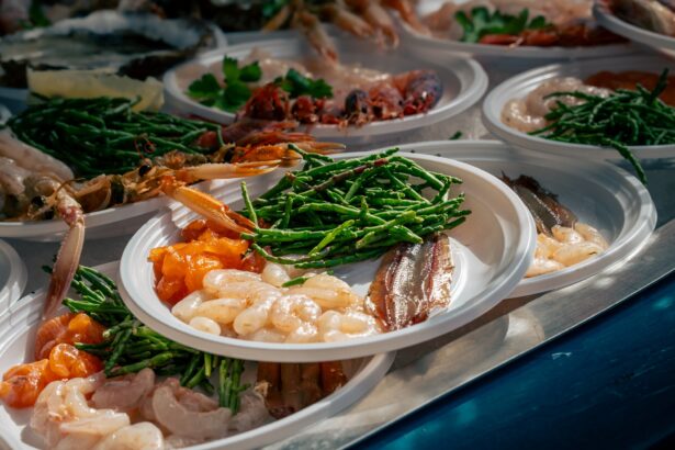 Fresh seafood and marinated raw fish at Catania market street stall