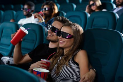 Lovely couple at the movie theatre